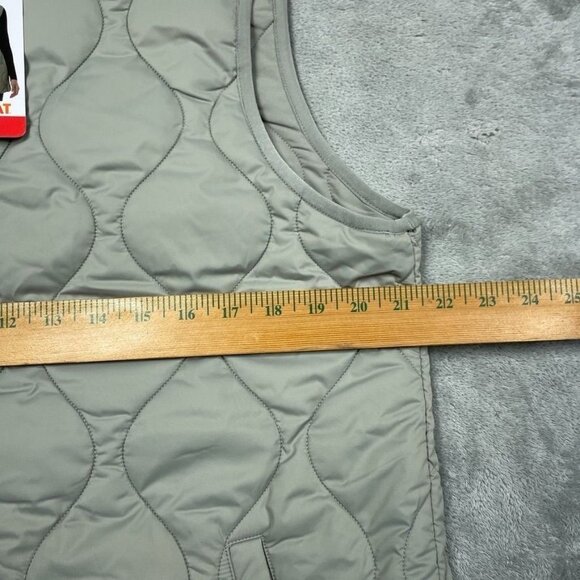 32 Degrees Womens Quilted Snap-Front Vest Size M Olive Polyester d0470 - Picture 5 of 8